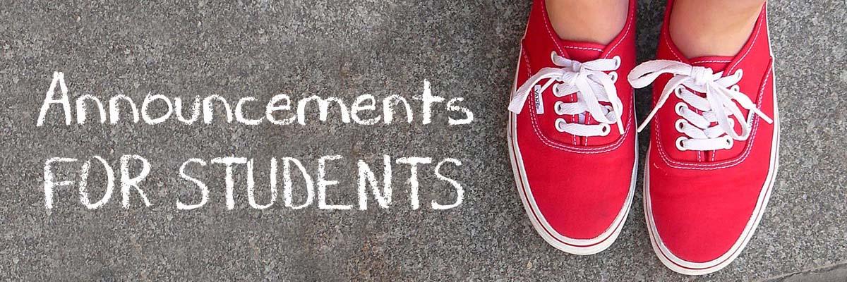 Announcements for Students