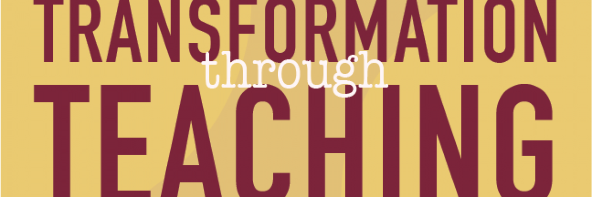 IMAGE: Transformation Through Teaching over a gold background