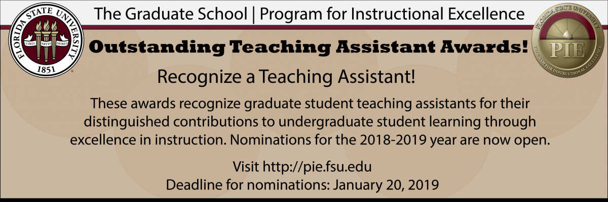 PIE Outstanding Teaching Assistant Award Nominations