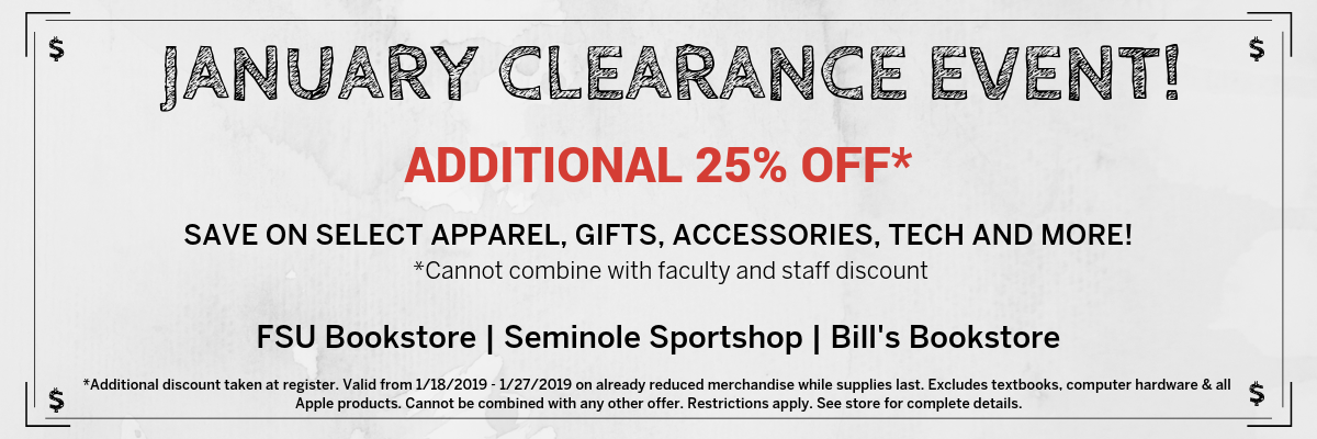 FSU Bookstore January Clearance Event!