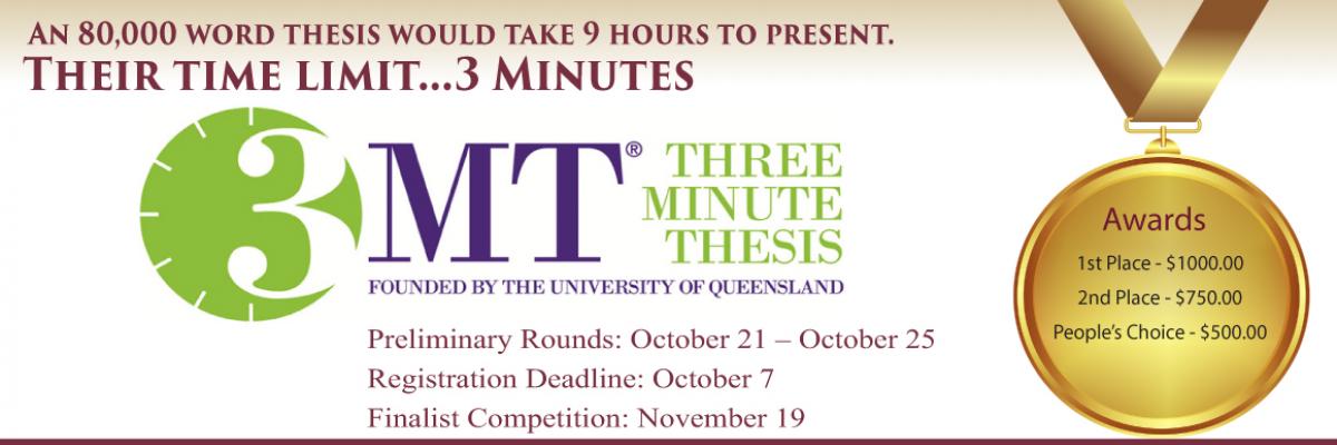 Three Minute Thesis Banner
