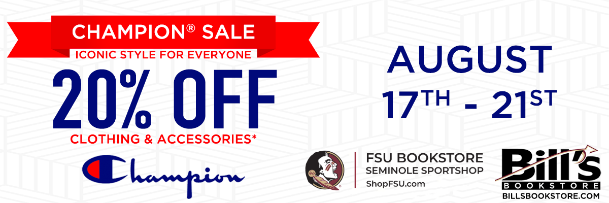 August 17th - 21st: Get 20% Off Champion Clothing and Accessories!