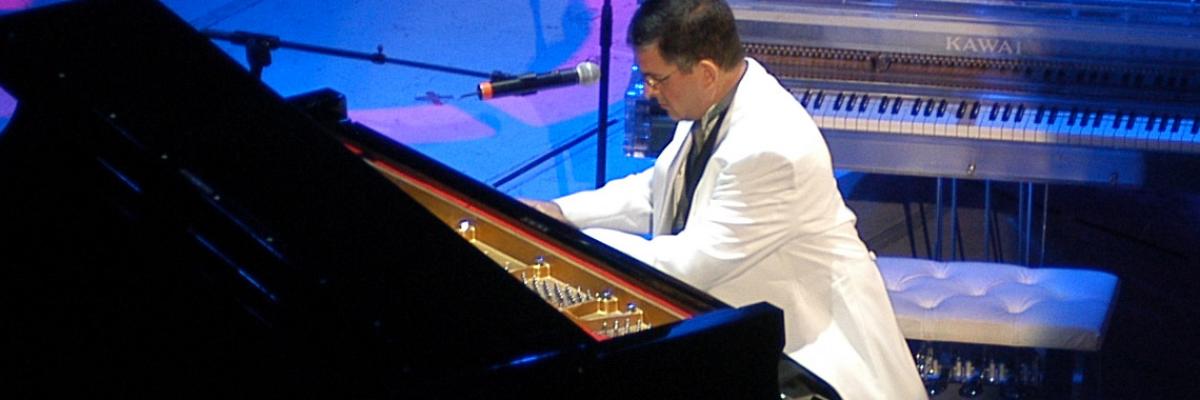 Marvin Goldstein plays the piano