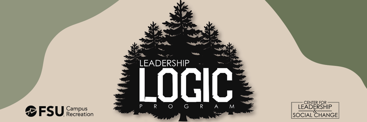 Leadership LOGIC over earth town background, with smaller logos for FSU Campus Recreation and Center for Leadership & Social Change