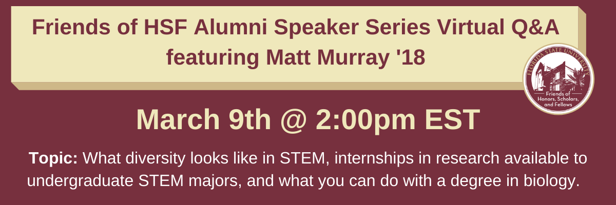 Alumni Speaker Series Virtual Q&A Featuring Matt Murray '18