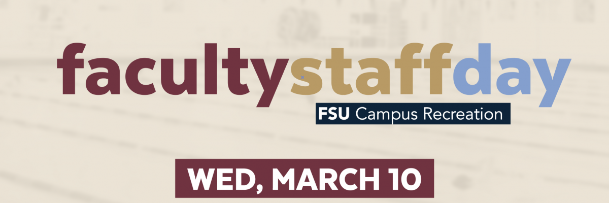 Graphic with Faculty Staff Day text, and Wednesday, March 10 text box