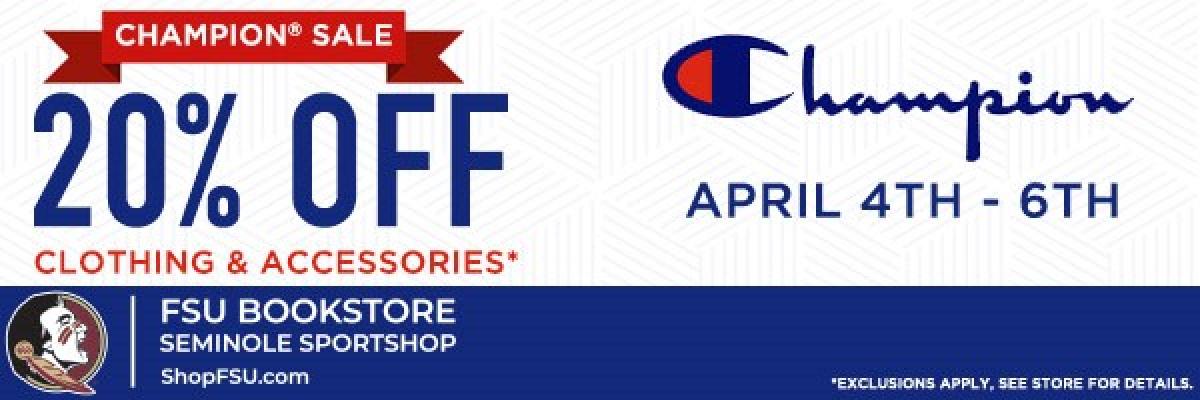 Champion Sale - 20% off flyer