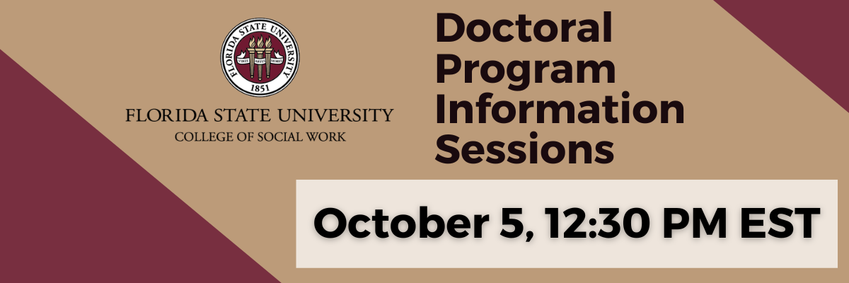 College of Social Work Doctoral Information Session Banner Graphic for October 5th