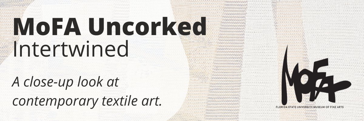 Mofa logo and black text over a textile fabric backdrop. 