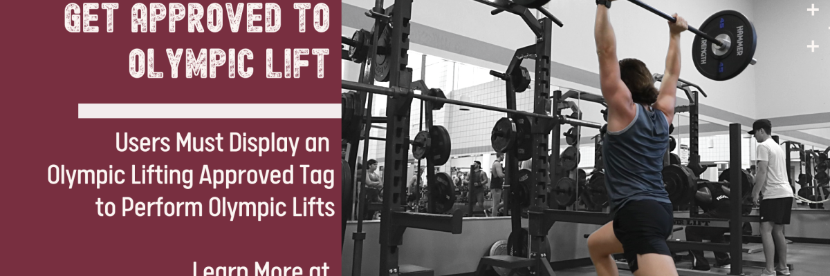 Student performing overhead press