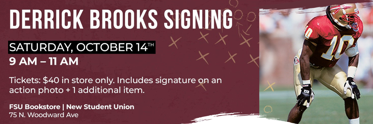 Derrick Brooks Signing banner