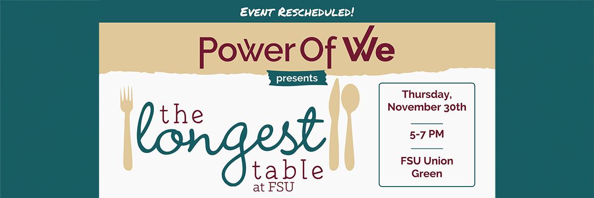 RESCHEDULED: Join Power of WE for The Longest Table