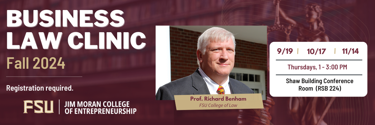 Jim Moran College Business Law Clinic Graphic