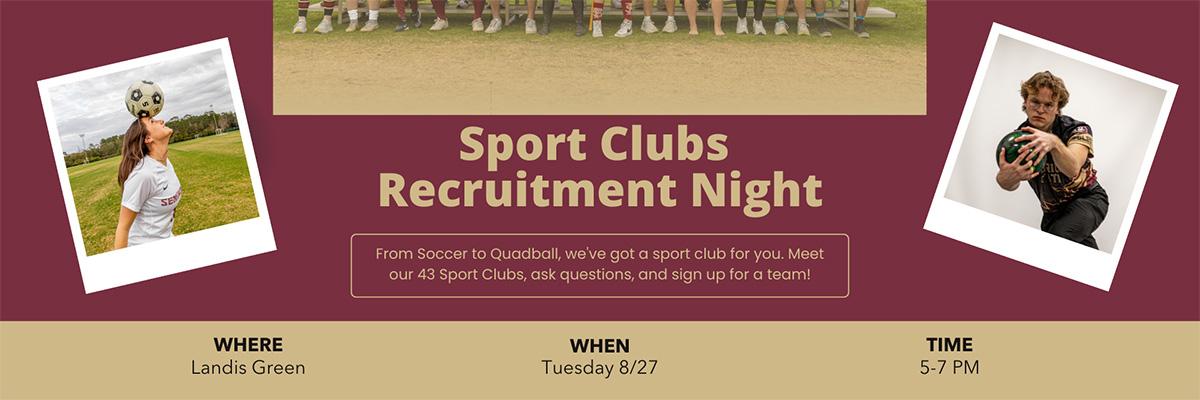 Sport Clubs Recruitment Night Flyer