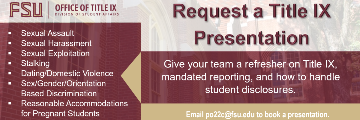 Request a Title IX Presentation for your team.