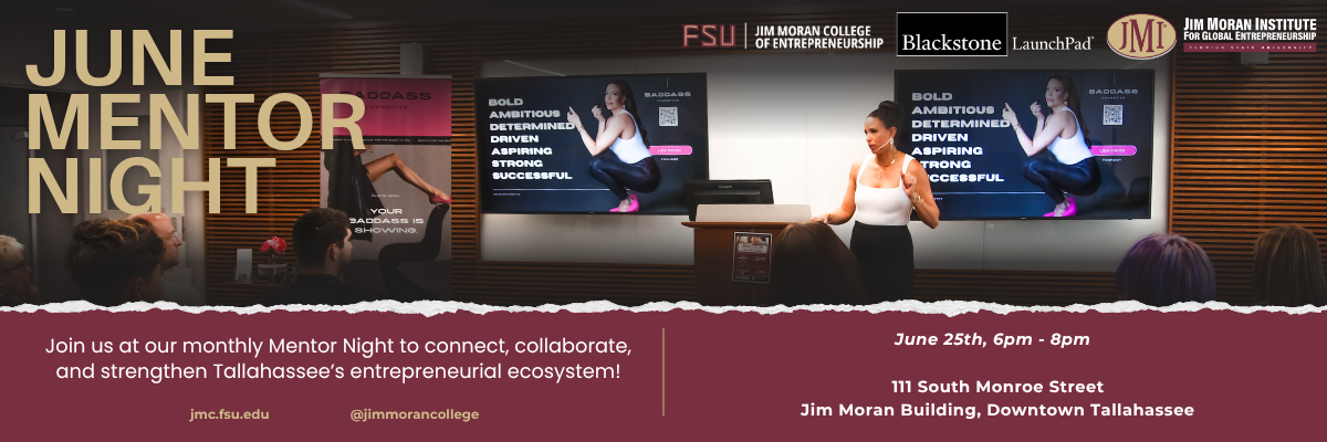 Jim Moran College Monthly Mentor Night Graphic