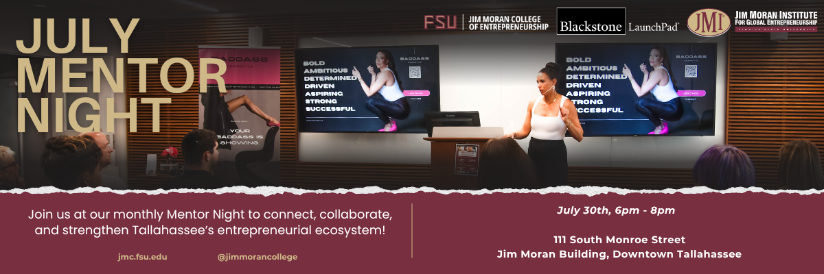 Jim Moran College Monthly Mentor Night Graphic