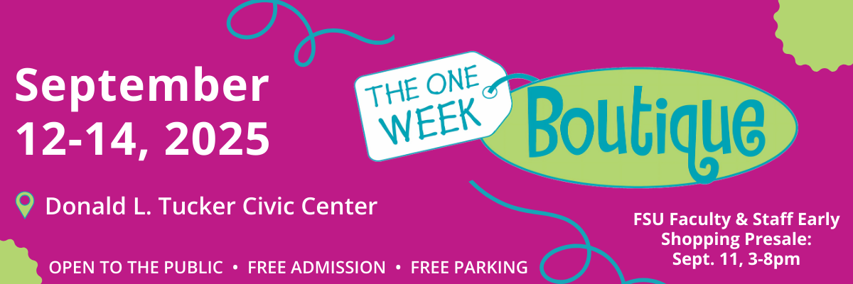 One Week Boutique logo with dates and location