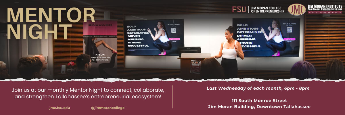 Jim Moran College Monthly Mentor Night Graphic