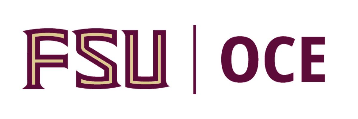 FSU OCE logo in FSU garnet and gold