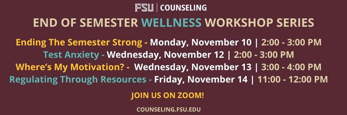 Mid-Semester Wellness Workshop Series