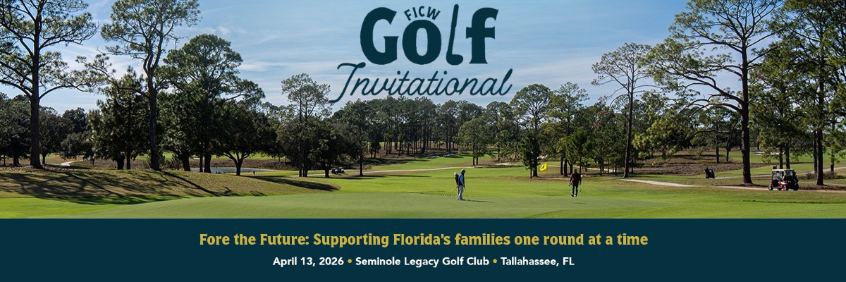 Florida Institute for Child Welfare Golf Invitational For the Future: Supporting Florida's family one round at a time on April 13, 2026 at Seminole Legacy Golf Club in Tallahassee, Florida with a picture of a golf course green.