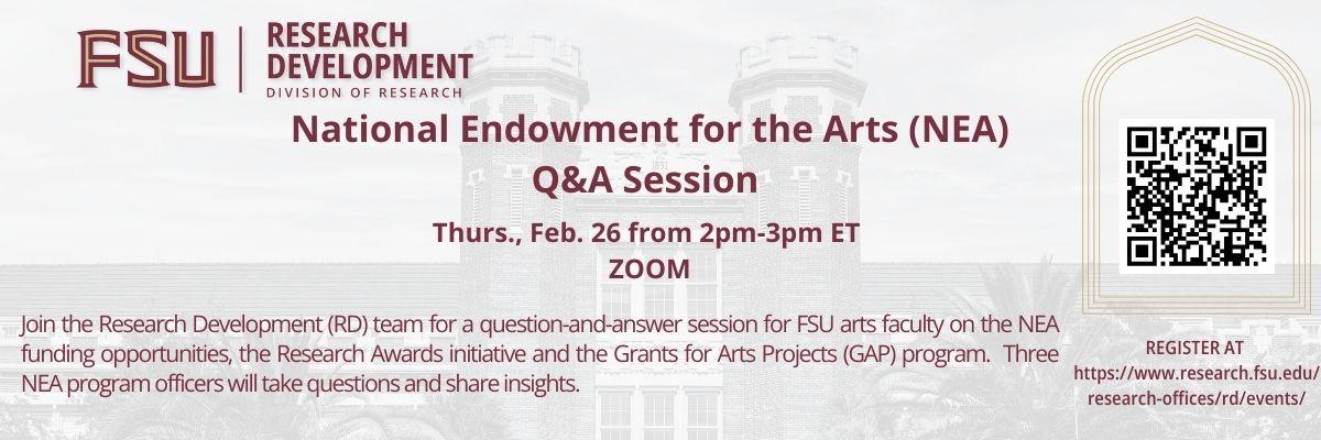 FSU Research Development NEA Workshop Banner