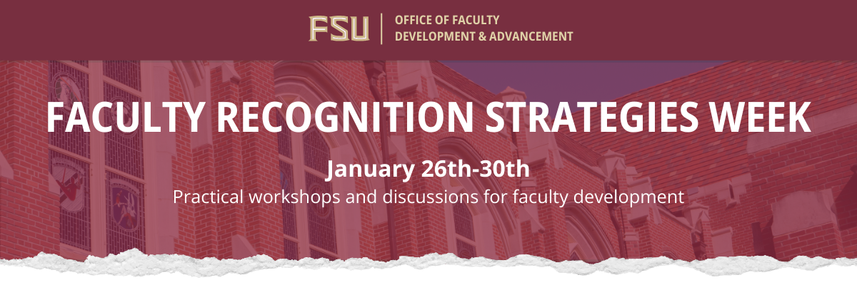 FSU Faculty Recognition Strategies Week 