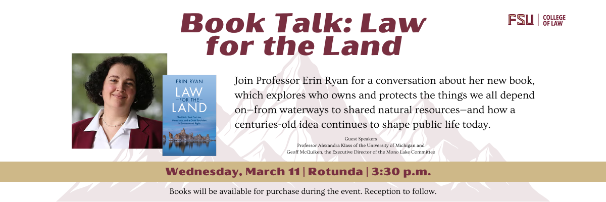 Erin Ryan Book Panel: Law for the Land Event Graphic