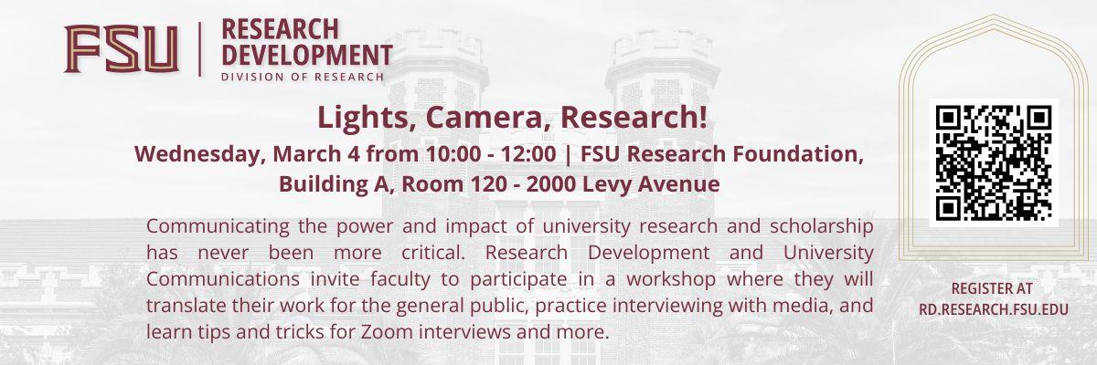 Lights, Camera, Research workshop from FSU RD