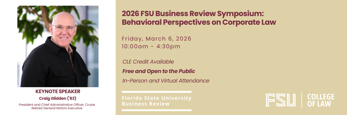 Event Flyer for 2026 FSU Business Review Symposium