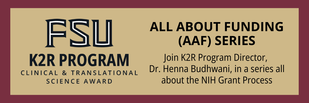 Garnet and Gold colored banner that reads "All About Funding (AAF) Series"