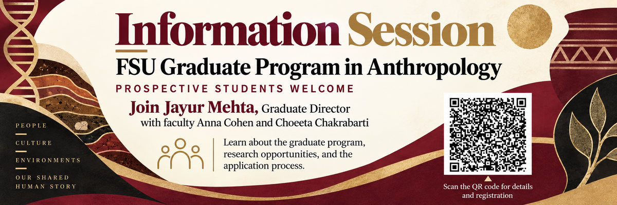 Flier with QR Code advertising Anthropology Graduate Program Information Session
