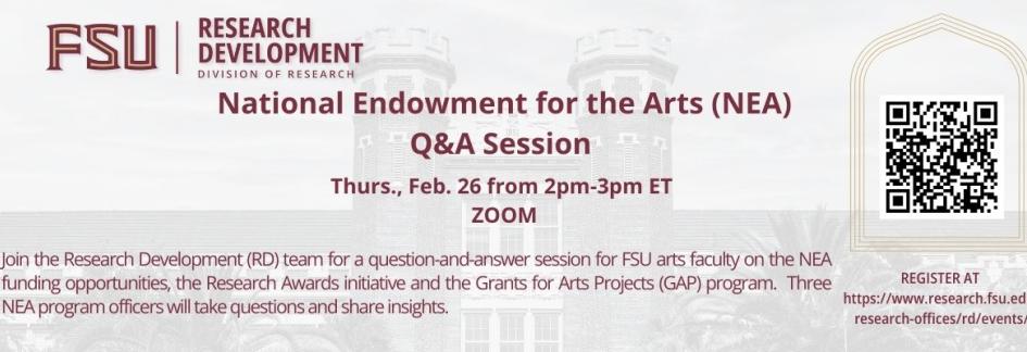 FSU Research Development NEA Workshop Banner