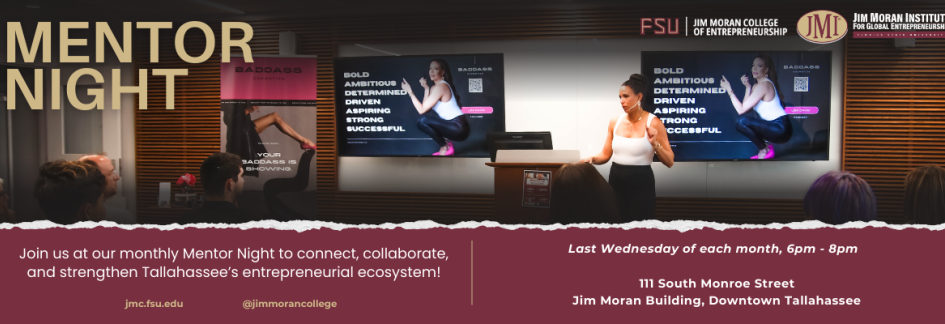 Jim Moran College Monthly Mentor Night Graphic