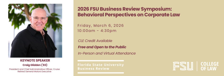 Event Flyer for 2026 FSU Business Review Symposium