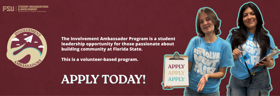 Apply today to become an Involvement Ambassador!