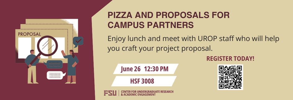 Graphic providing information about the Pizza and Proposals event