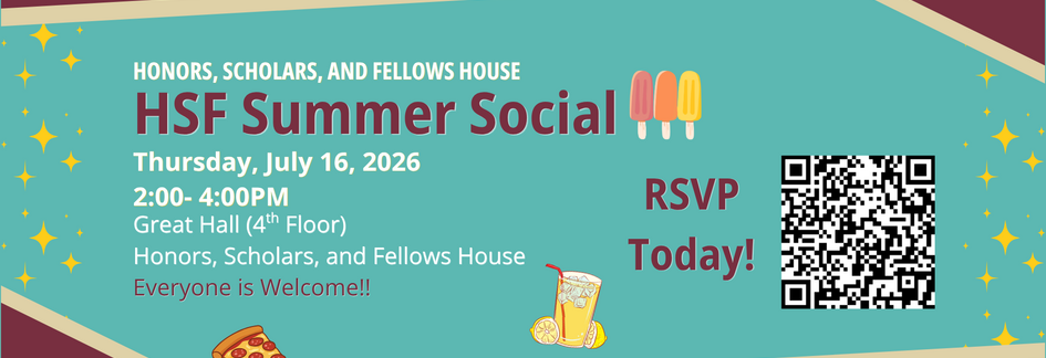 Graphic depicting event details for the 2026 HSF Summer Social