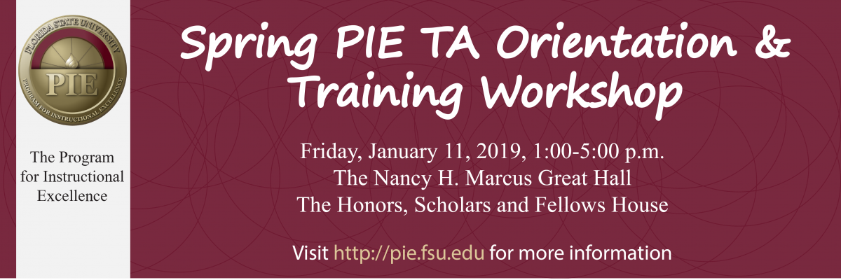 Spring 2019 PIE Teaching Training Workshop/TA Orientation