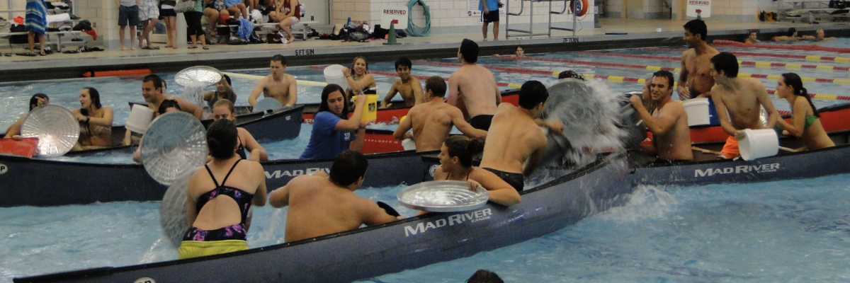 Students Play Canoe Battleship at the Leach Center