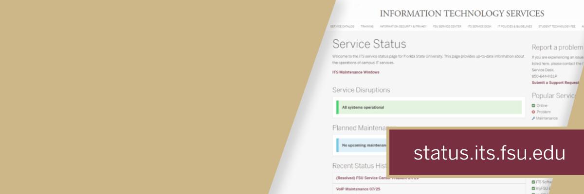 ITS Service Status page