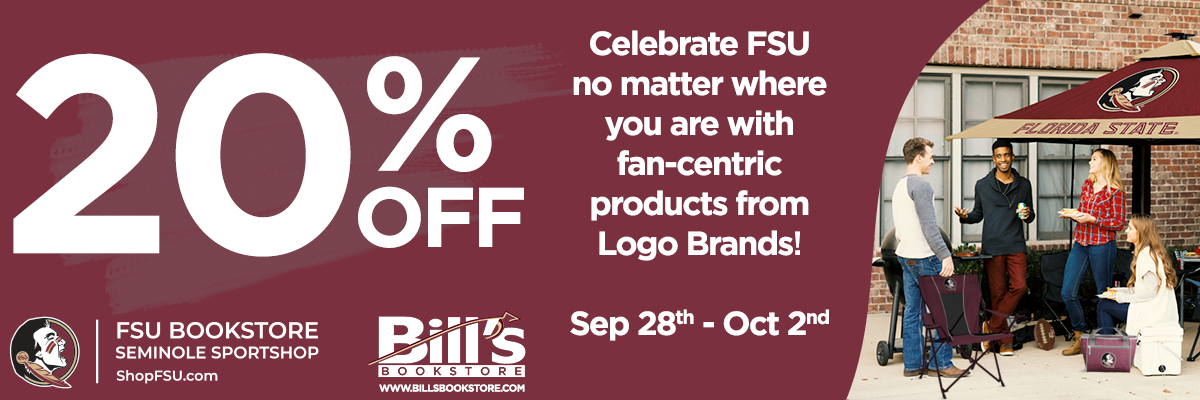 Fangating Sale: Get 20% off at the FSU Bookstore, Bill's Bookstore, and Seminole Sportshop!