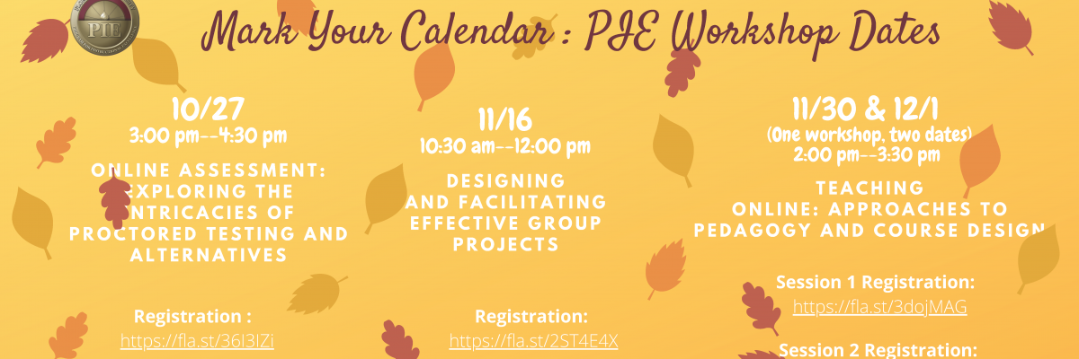 Fall20 PIE Virtual Teaching Workshops