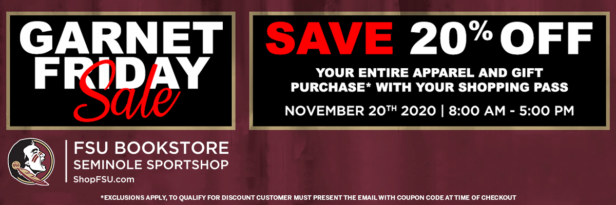 FSU Bookstore - Garnet Friday Sale! Nov 20th