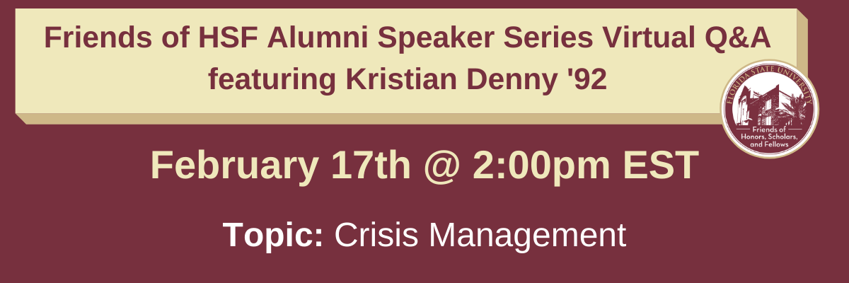 Alumni Speaker Series Virtual Q&A Featuring Kristian Denny '92