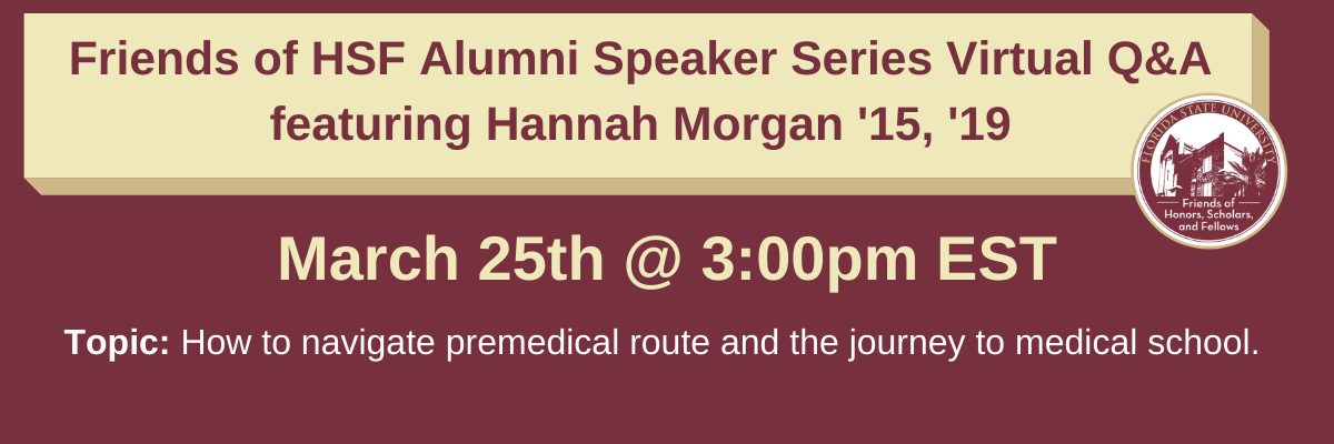 Alumni Speaker Series Virtual Q&A Featuring Hannah Morgan (B.S.'15, M.S.'19)