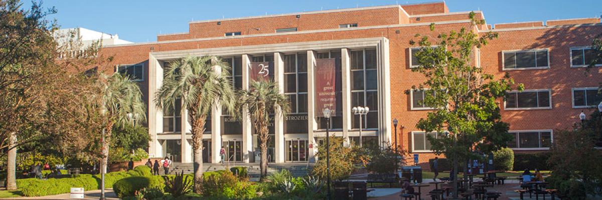 Image of exterior of Strozier Library at Florida State University