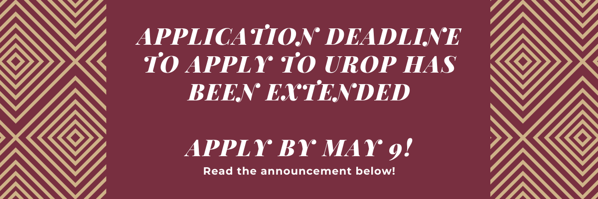 Applications to Apply for the Undergraduate Research Opportunity Program (UROP) have been extended to May 9!