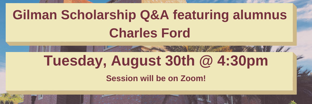 Gilman Scholarship Q&A featuring alumnus Charles Ford
